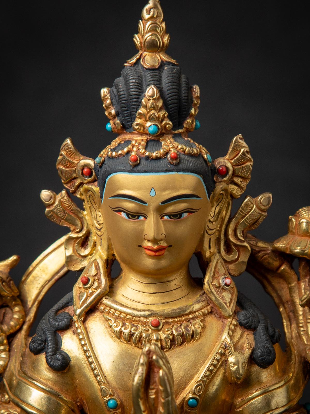 Statua Chenrezig in bronzo di alta qualità proveniente dal Nepal in vendita 4