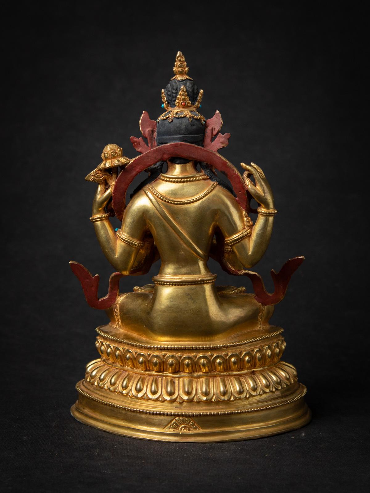 Statua Chenrezig in bronzo di alta qualità proveniente dal Nepal In condizioni buone in vendita a DEVENTER, NL