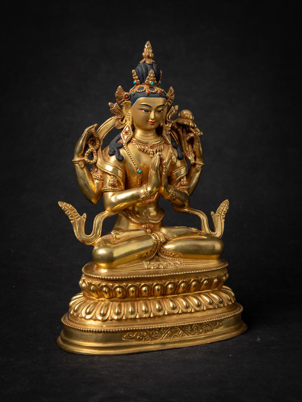 Bronzo Statua Chenrezig in bronzo di alta qualità proveniente dal Nepal in vendita