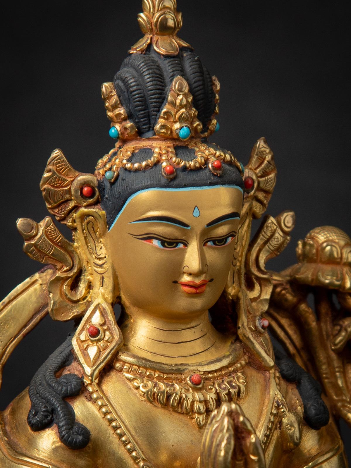 Statua Chenrezig in bronzo di alta qualità proveniente dal Nepal in vendita 2