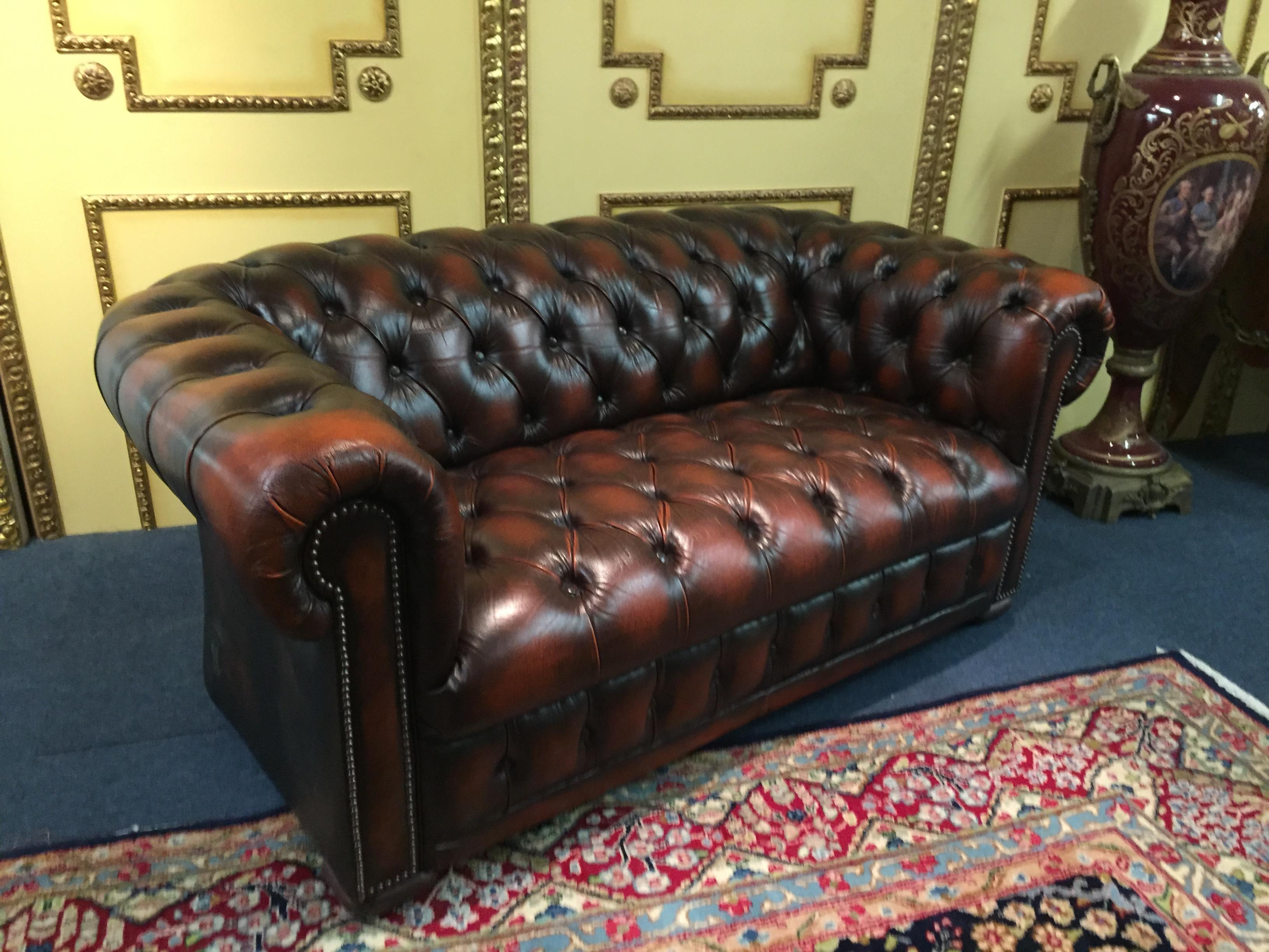 High Quality Chesterfield Two-Seat Sofa Made in England 1