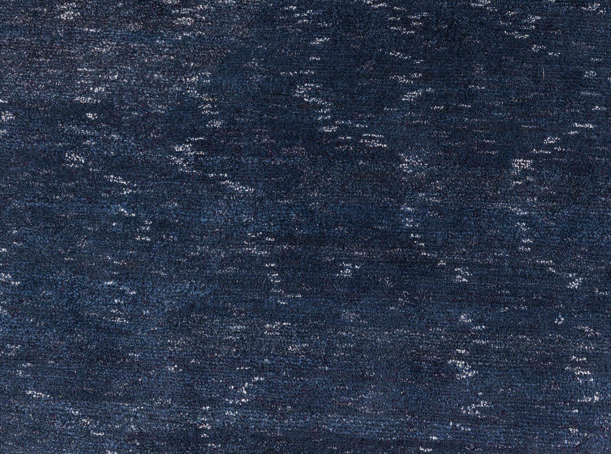 Indian High-Quality Contemporary Midnight Blue Handmade Rug by Doris Leslie Blau For Sale