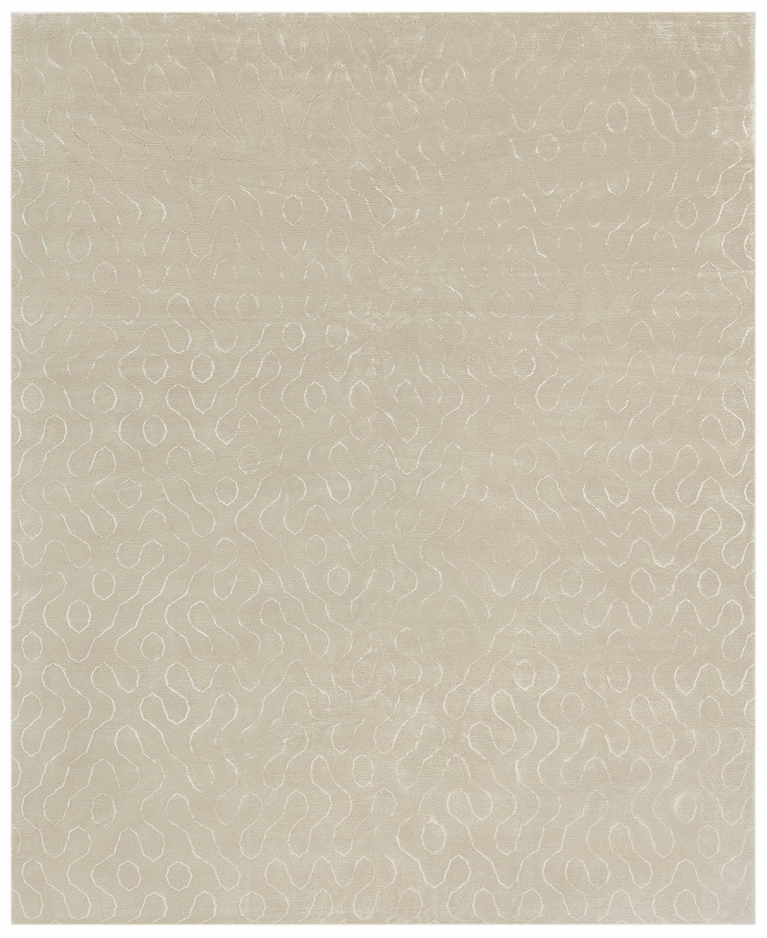 Tibetano Tappeto tibetano contemporaneo di alta qualità in seta e lana di Doris Leslie Blau in vendita