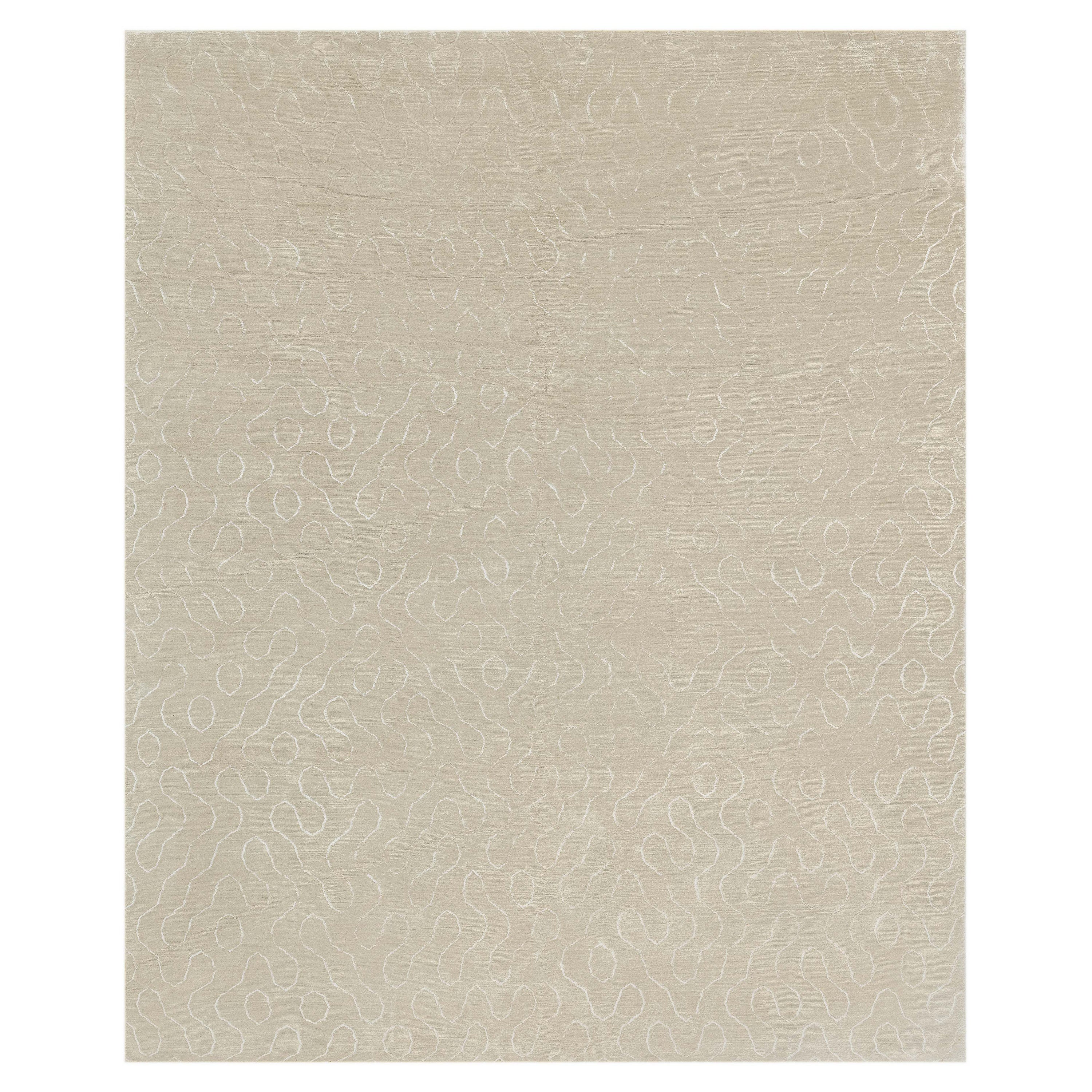 Tapis tibétain contemporain en soie et laine de haute qualité de Doris Leslie Blau