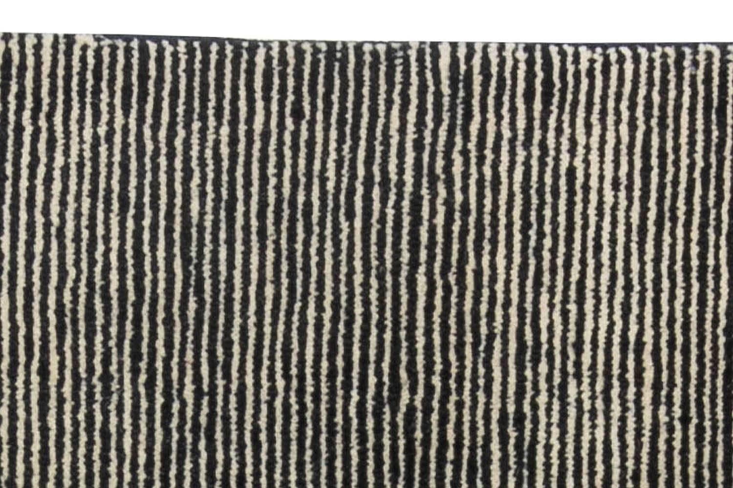 Indian High-Quality Contemporary Striped Gray Handmade Rug by Doris Leslie Blau For Sale