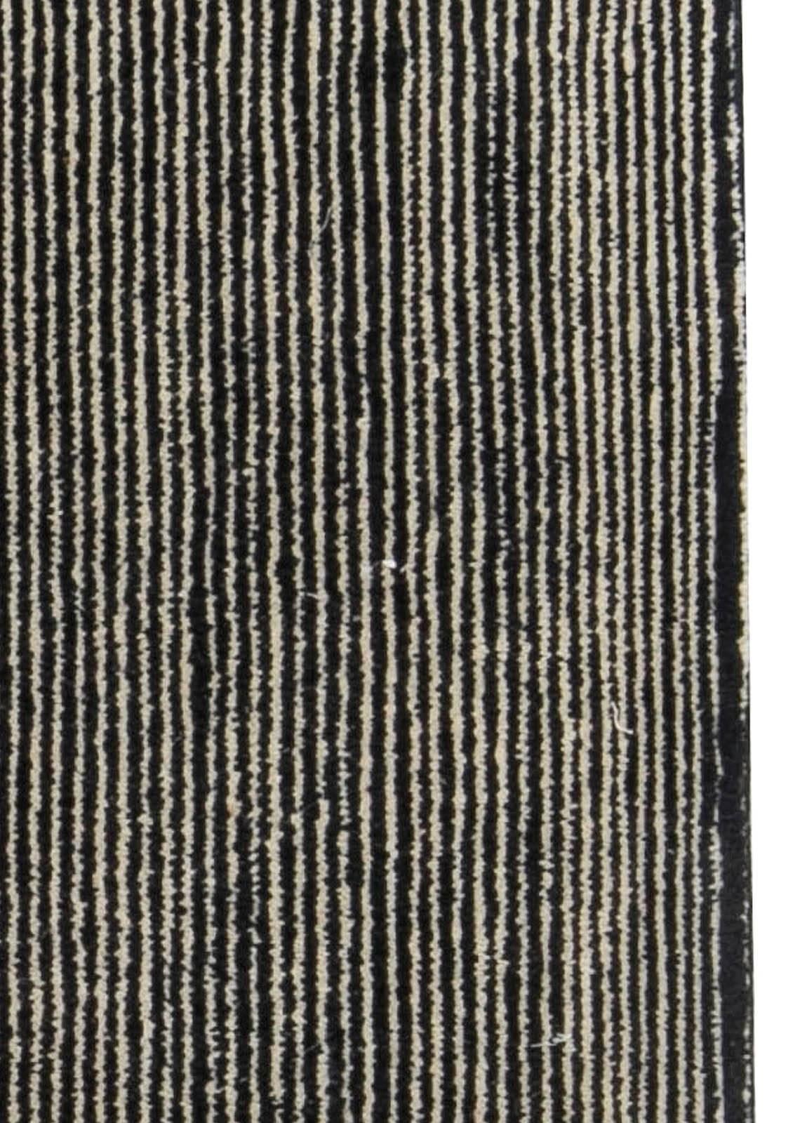 Hand-Knotted High-Quality Contemporary Striped Gray Handmade Rug by Doris Leslie Blau For Sale