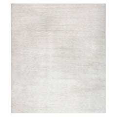 High-Quality Contemporary White and Beige Handmade Rug by Doris Leslie Blau