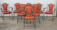 High Quality Custom Hand Crafted Steel and Fine Leather Dining Room Chairs