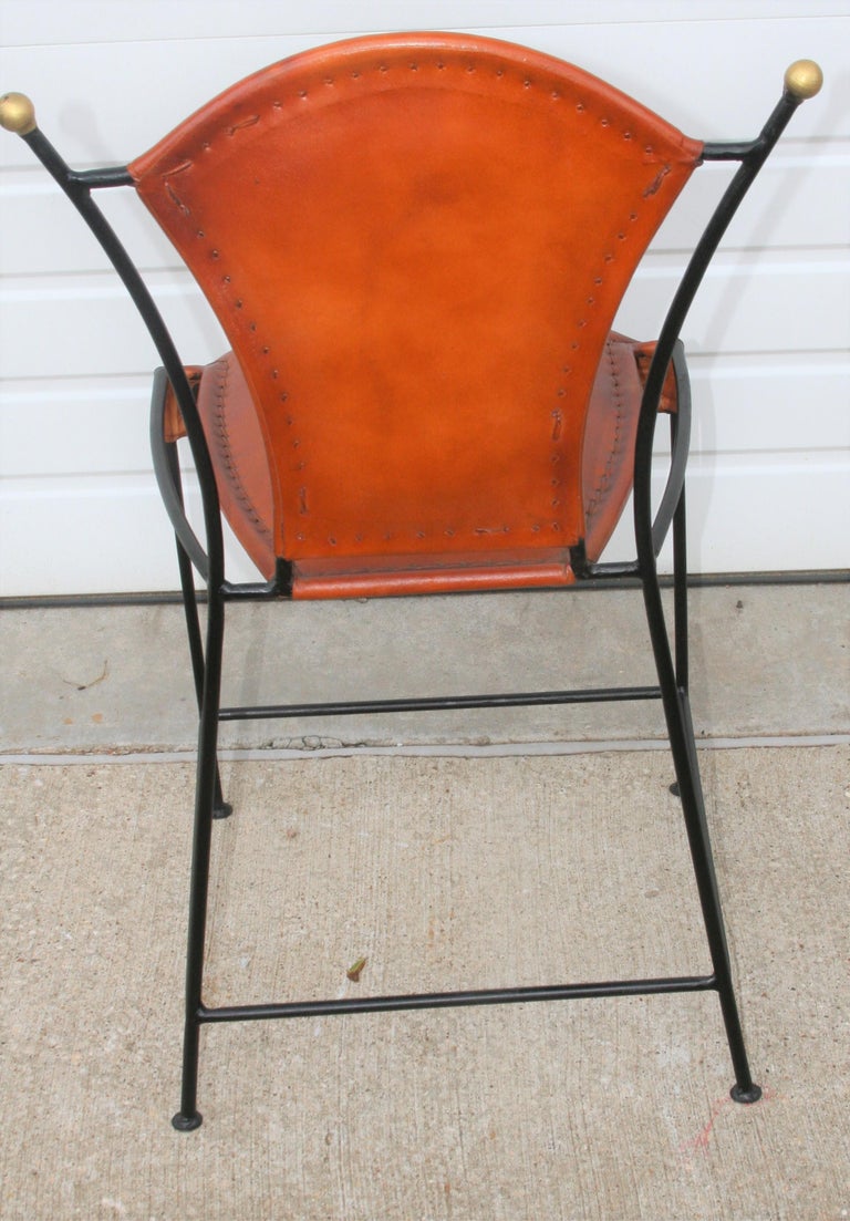 High Quality Custom Hand Crafted Steel and Fine Leather Dining Room Chairs For Sale at 1stDibs