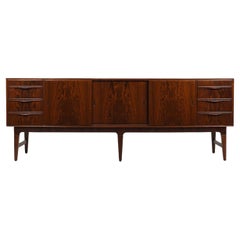 High Quality Danish Sideboard with Brass Handle Inlays 1950s