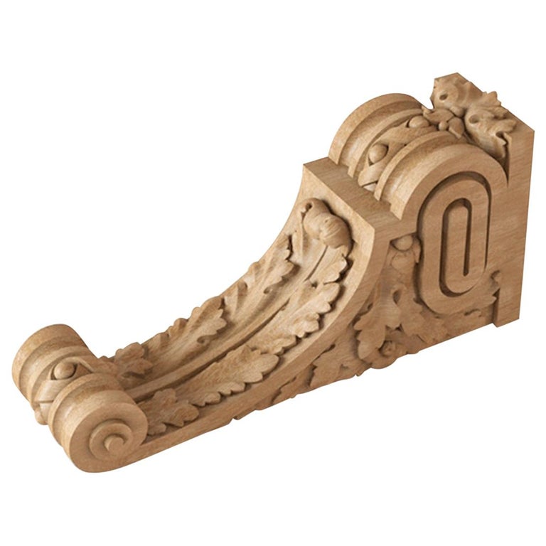 753 1 x Pair Corbel Decorative Hand Carved Pine Wooden Corbels 