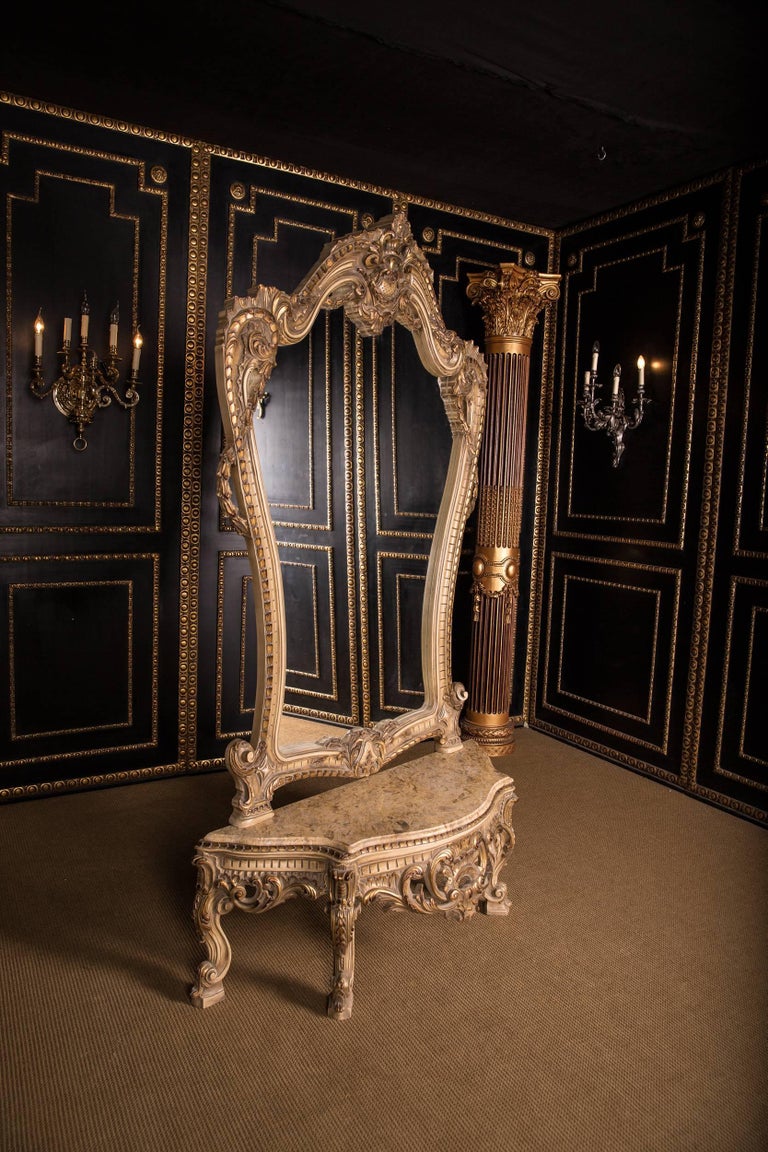 High Quality Elegant Rococo Console Table with Big Mirror For Sale at ...