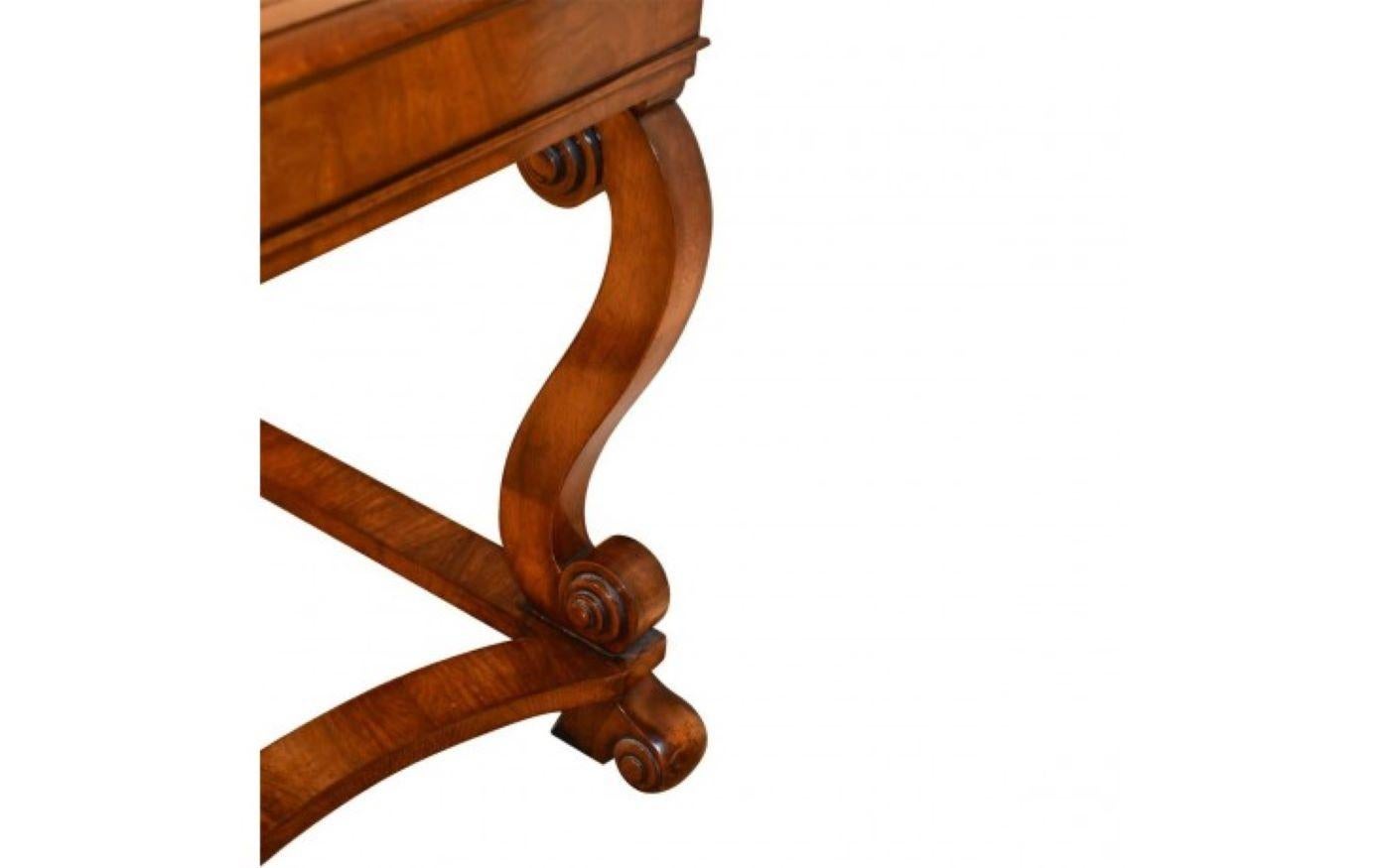English High Quality Wood & Hogan William & Mary Style Walnut Writing/Library Table For Sale