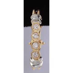 High Quality Exquisite .75 Carat Natural VS Diamond 14k Solid Two-Tone Gold Ear
