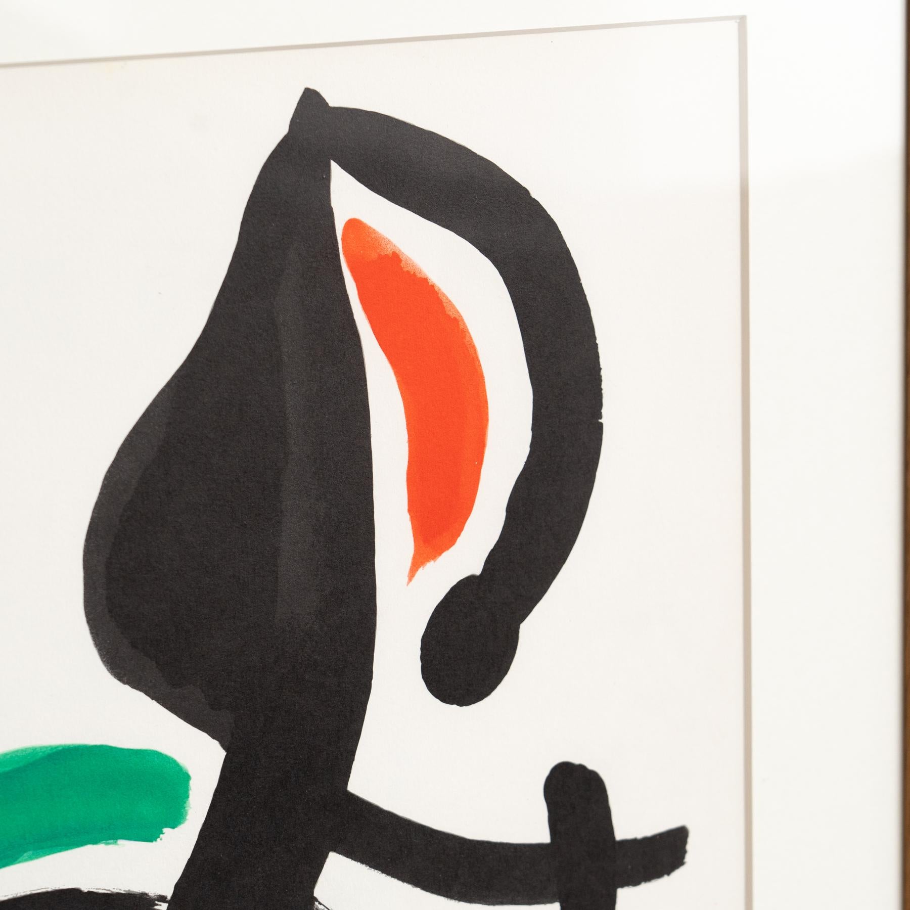  Hochwertige, farbig gerahmte Lithografie von Joan Miró, um 1960. im Angebot 3