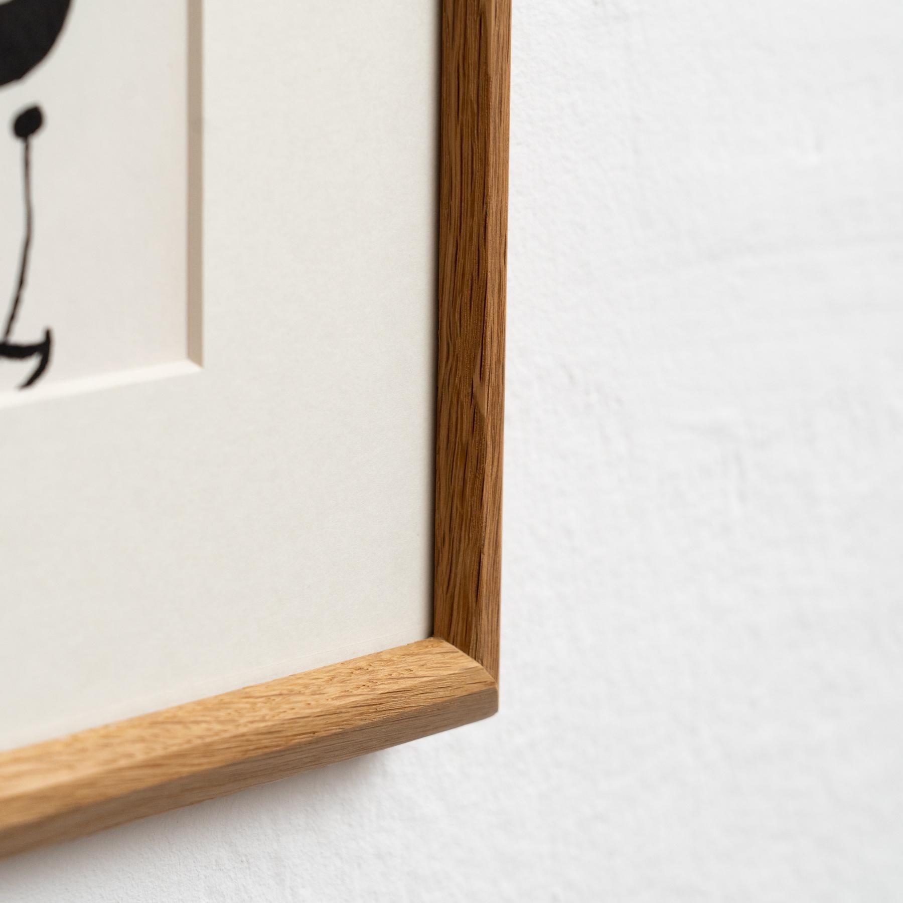 Litografía enmarcada en color de gran calidad artística de Joan Miró, hacia 1960. en venta 5
