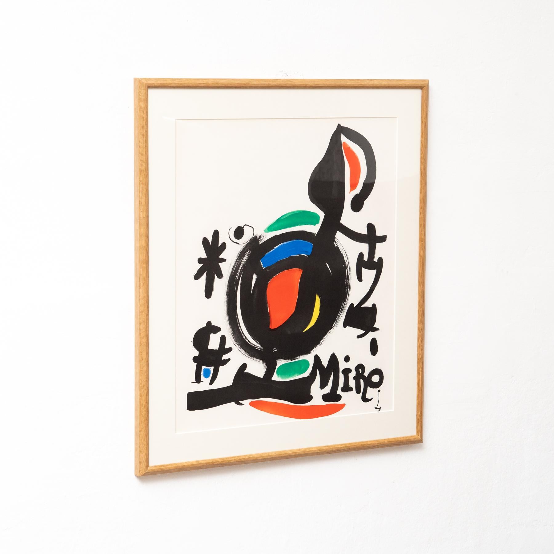  Hochwertige, farbig gerahmte Lithografie von Joan Miró, um 1960. (Spanisch) im Angebot
