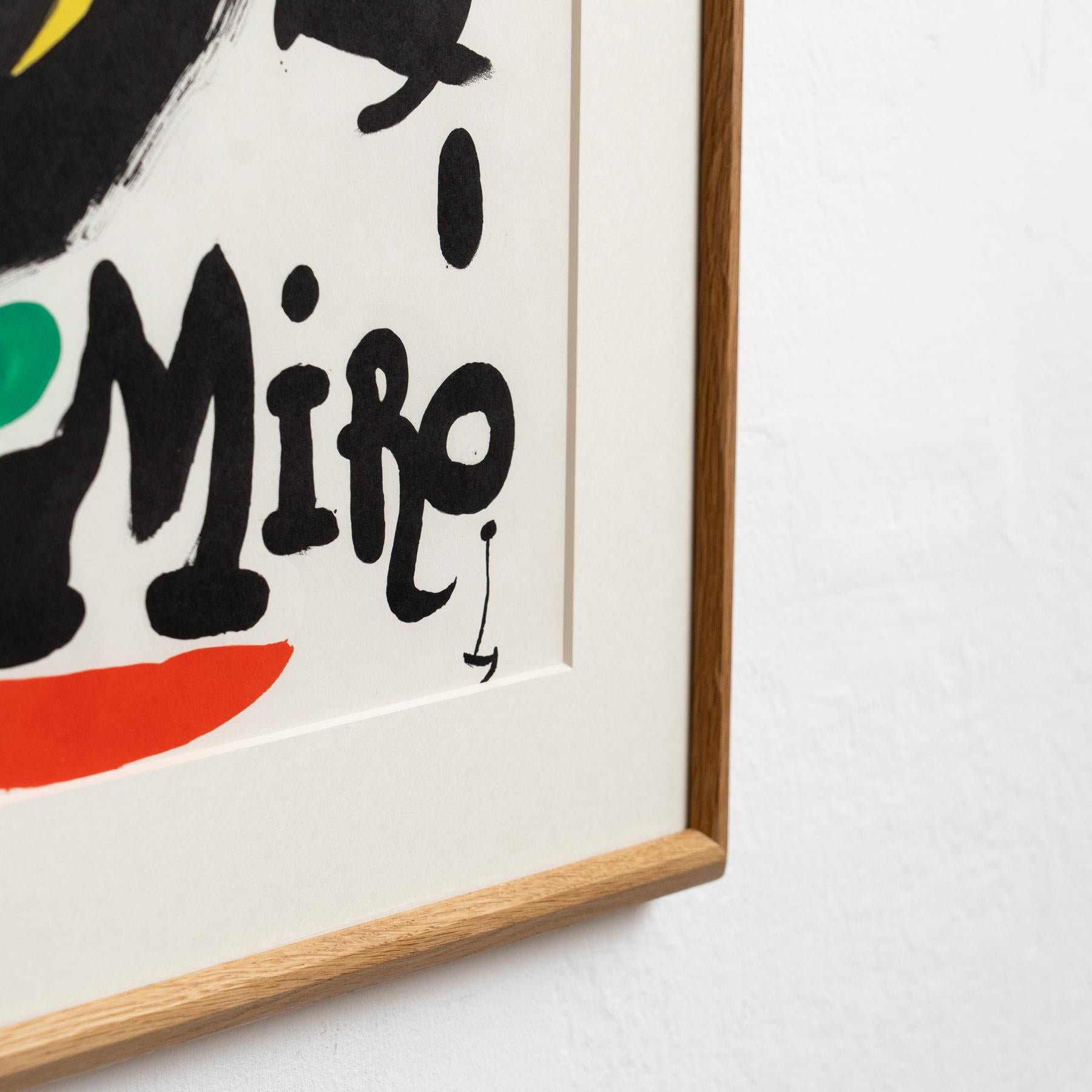  Hochwertige, farbig gerahmte Lithografie von Joan Miró, um 1960. (Papier) im Angebot