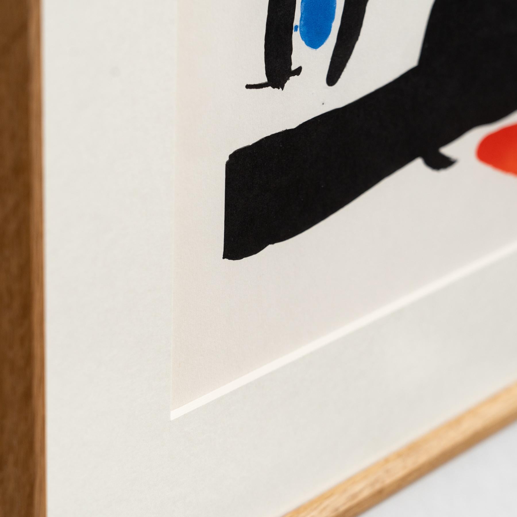  Hochwertige, farbig gerahmte Lithografie von Joan Miró, um 1960. im Angebot 2