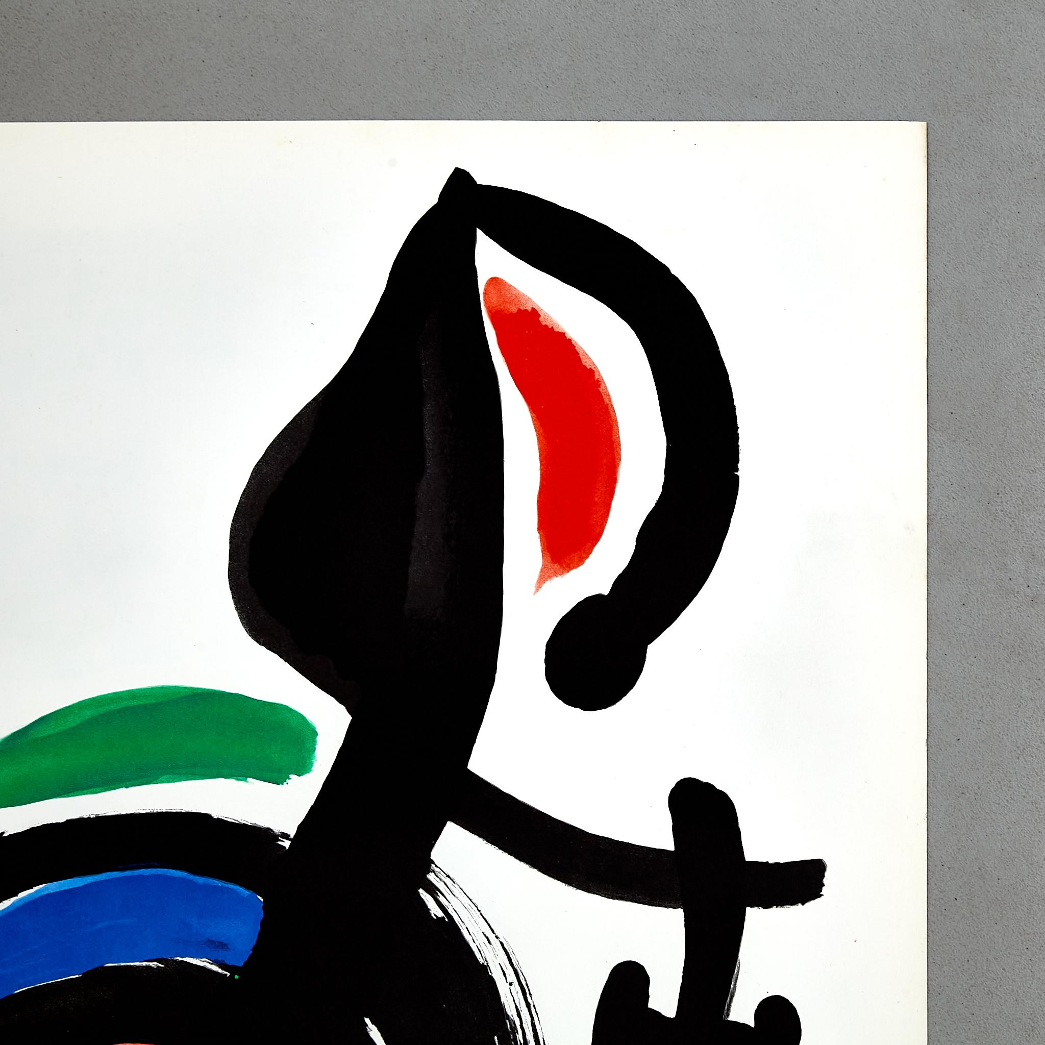  Lithographie couleur de haute qualité de Joan Miró, circa 1960. Bon état à Barcelona, Barcelona