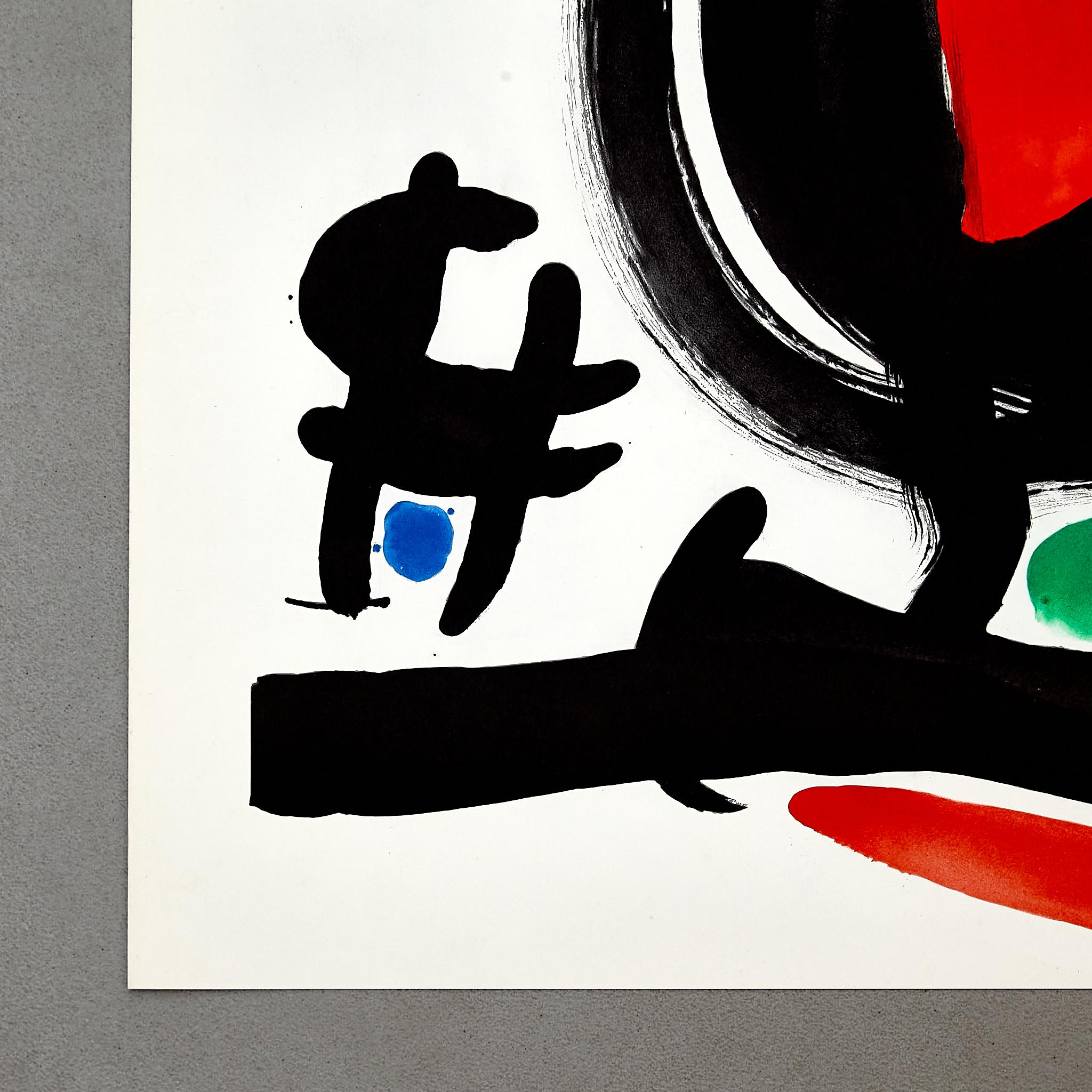 Milieu du XXe siècle  Lithographie couleur de haute qualité de Joan Miró, circa 1960.