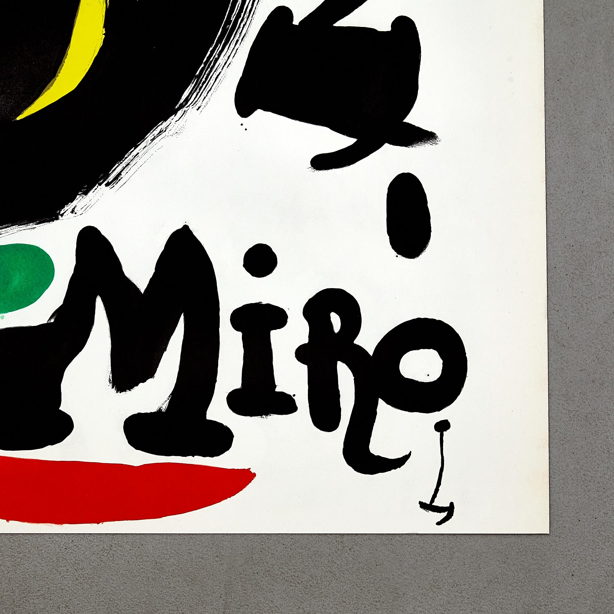 Papier  Lithographie couleur de haute qualité de Joan Miró, circa 1960.