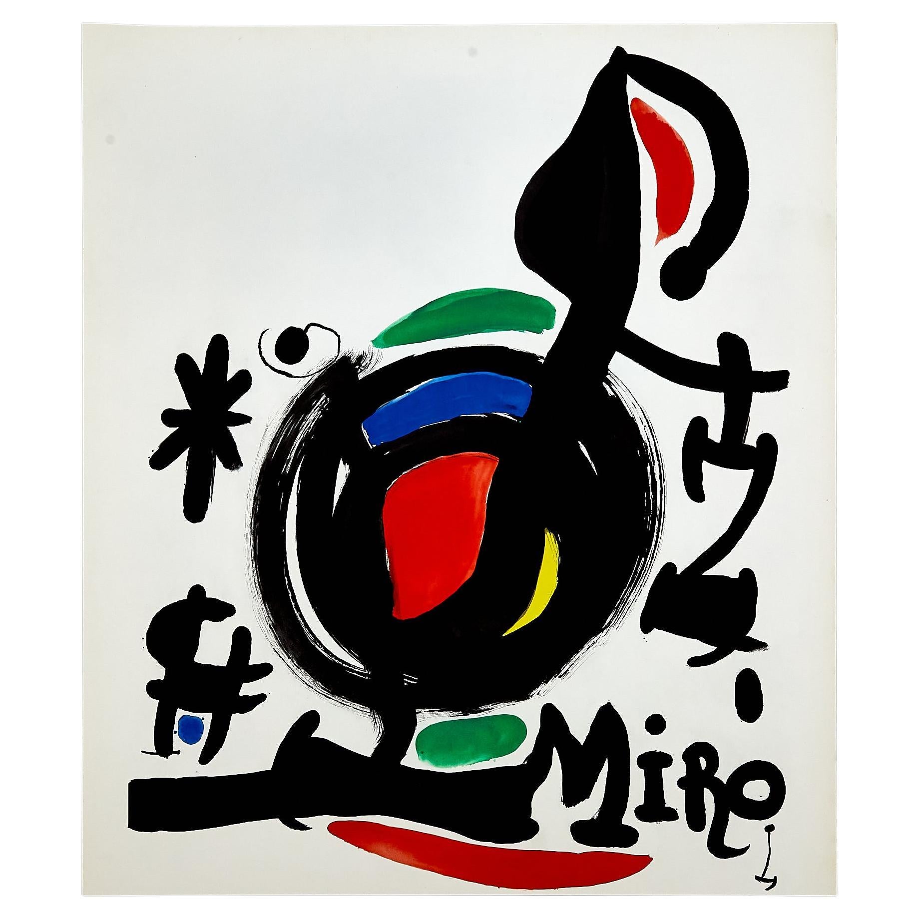  High Quality Fine Art Color Lithography by Joan Miró, circa 1960. For Sale
