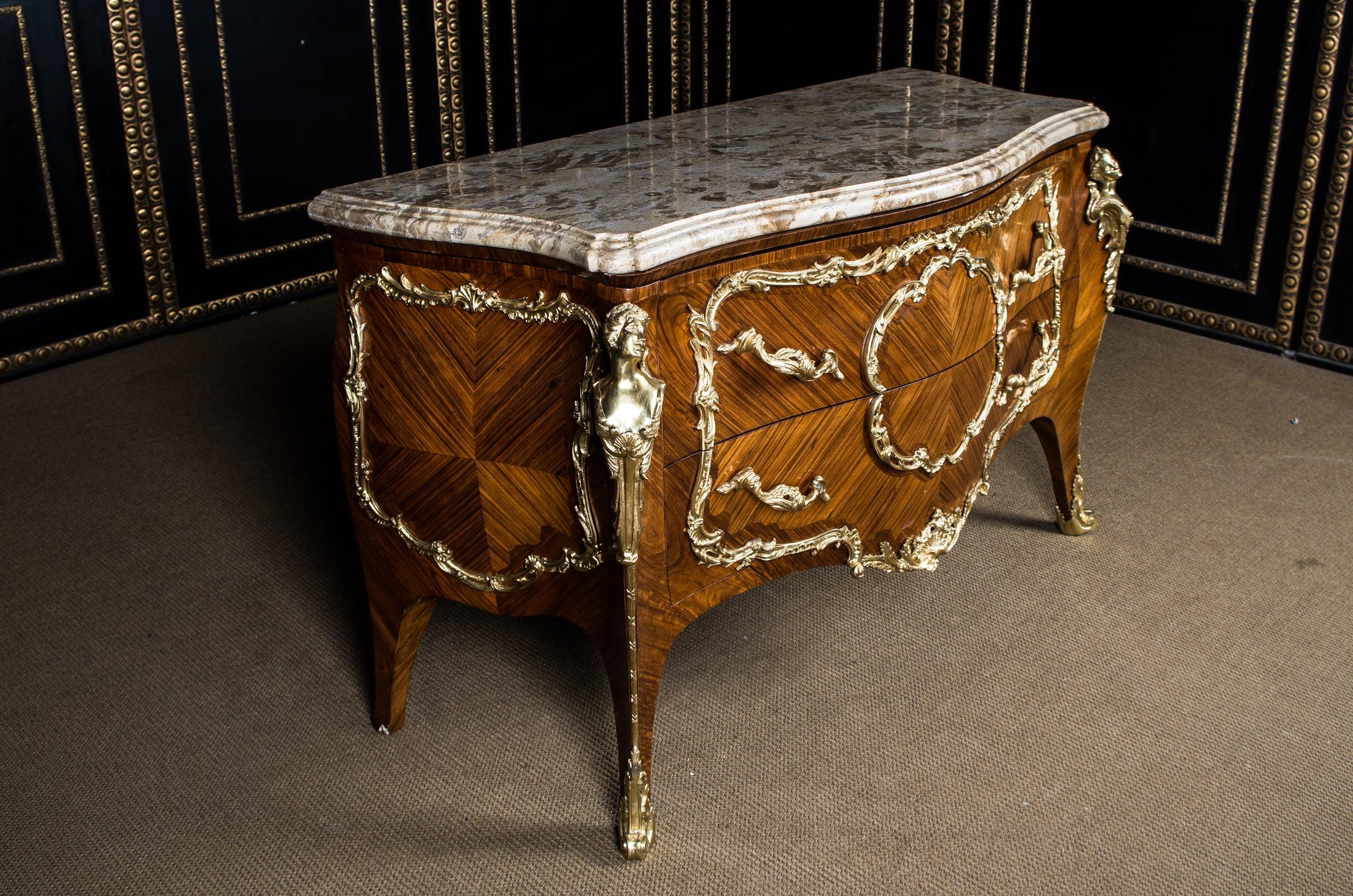 High Quality French Chest of Drawers in the Louis Quinze Style Marble Top 13