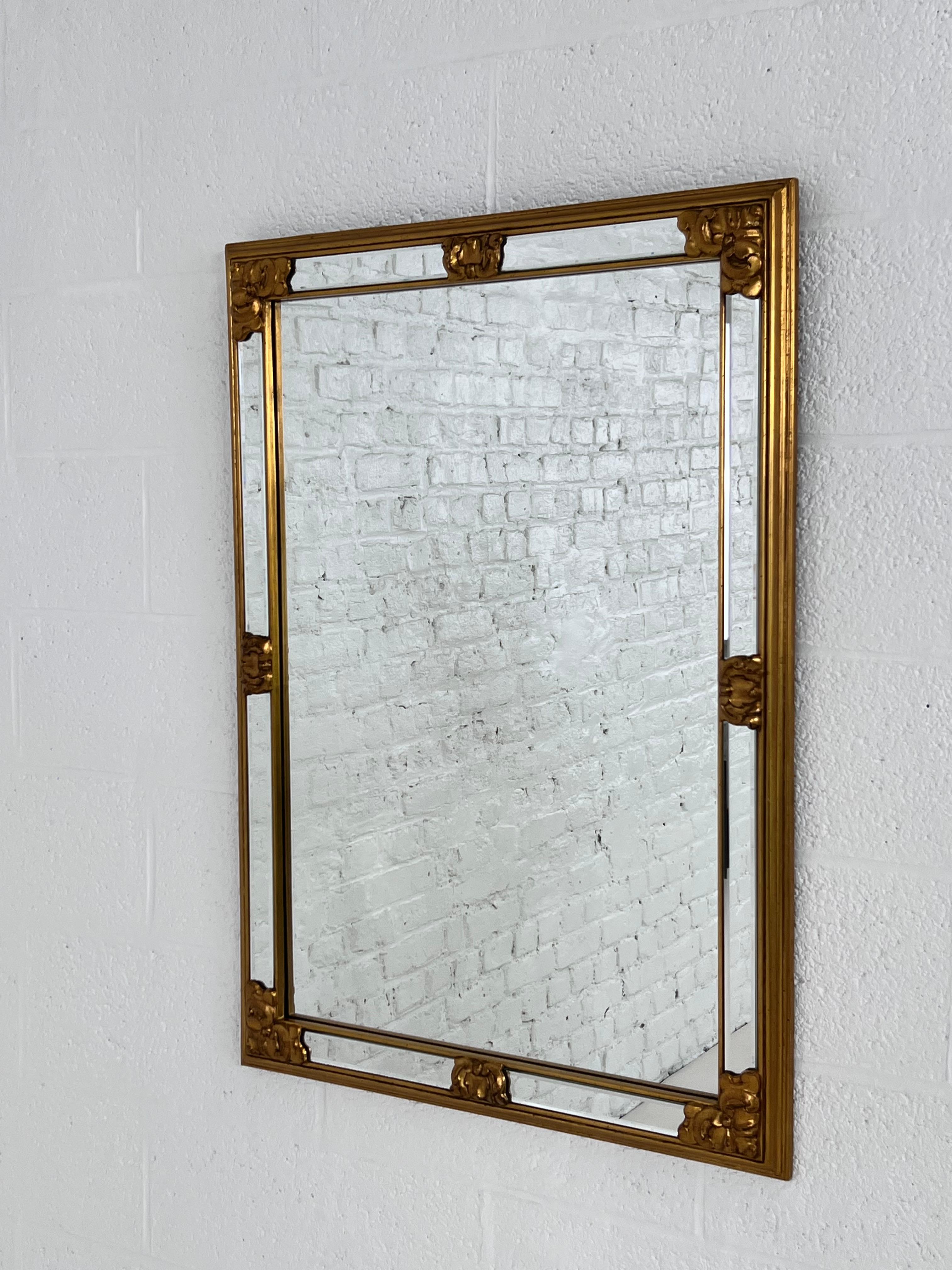 High-Quality Gilded Glazing Bead and Bevelled Large Mirror For Sale 1