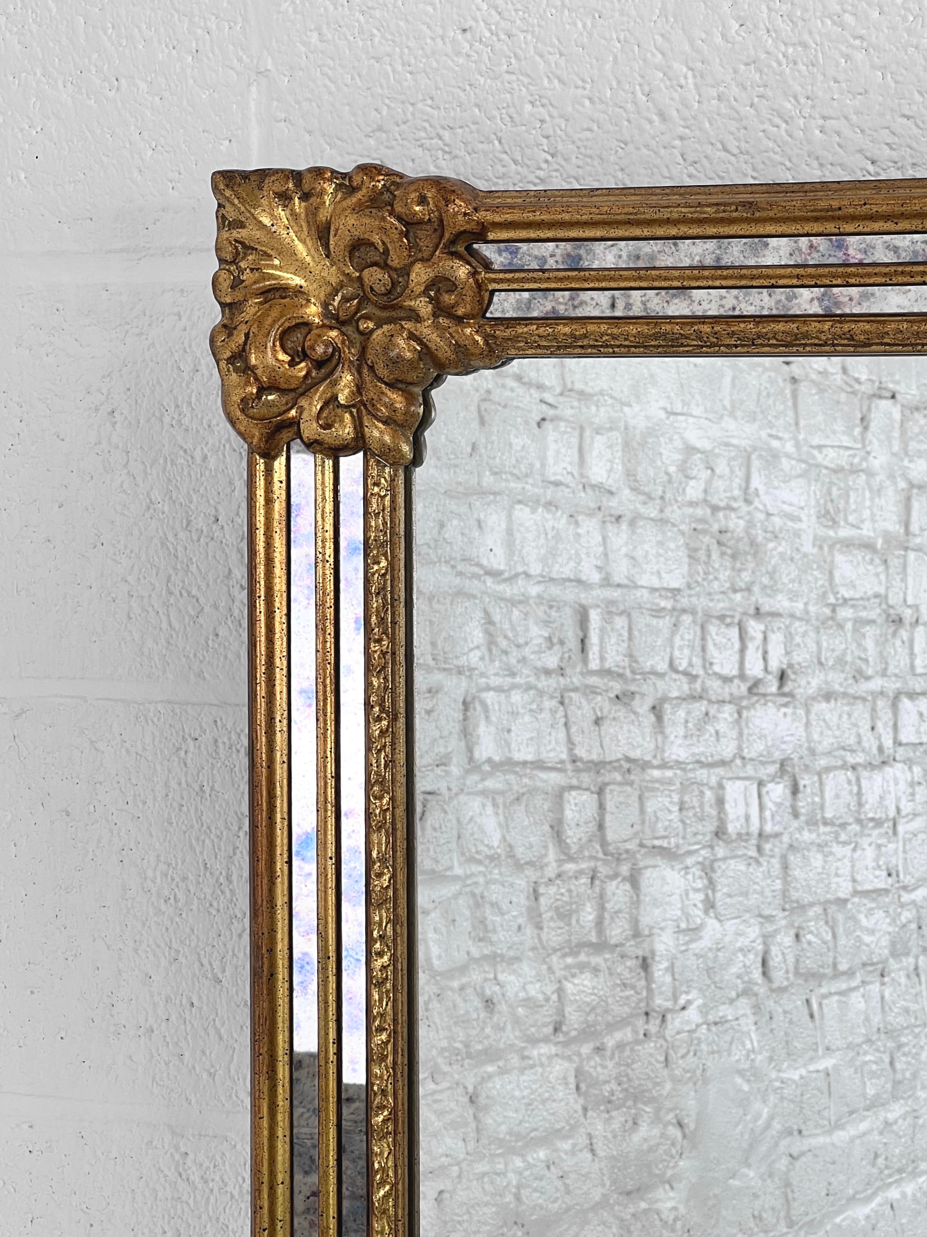 High-Quality Gilded Glazing Bead and Bevelled Pair of Large Mirrors For Sale 4