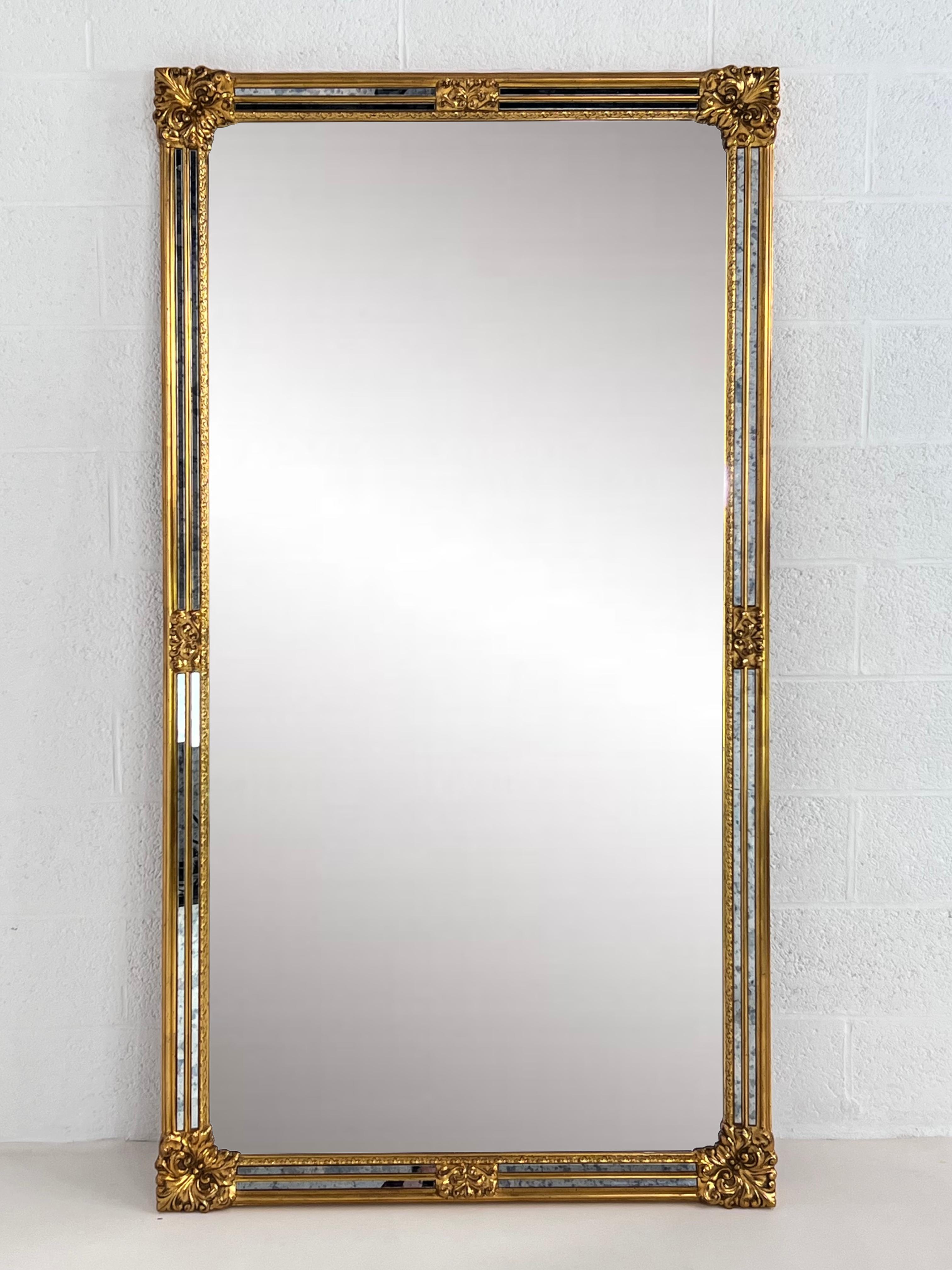 High-Quality Gilded Glazing Bead and Bevelled Pair of Large Mirrors For Sale 7