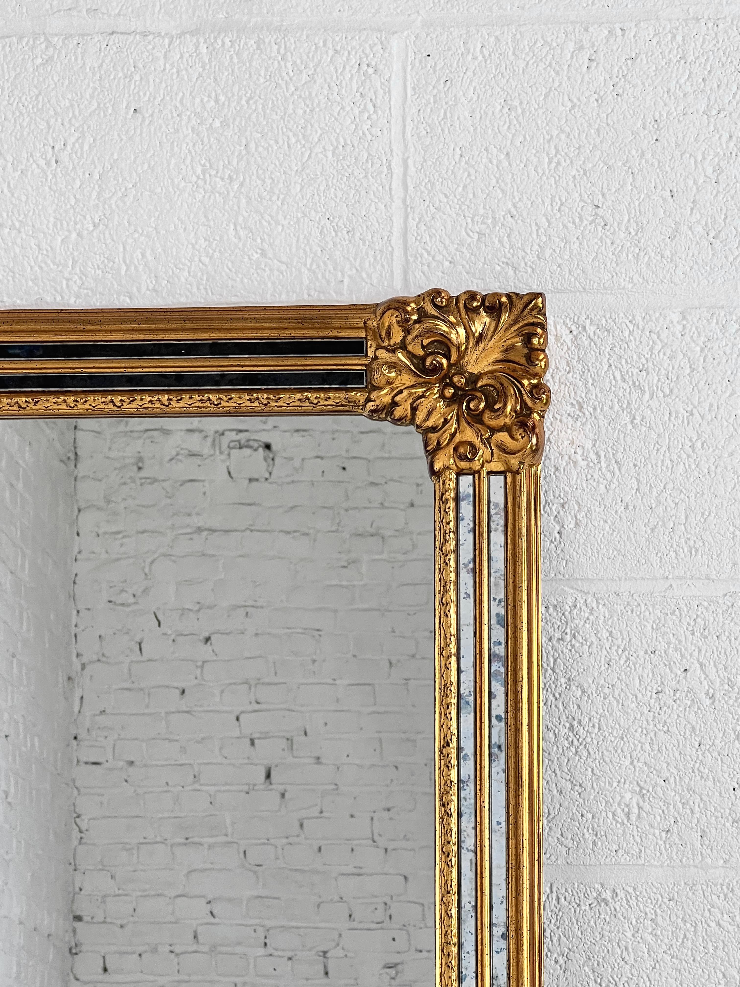 High-Quality Gilded Glazing Bead and Bevelled Pair of Large Mirrors For Sale 10