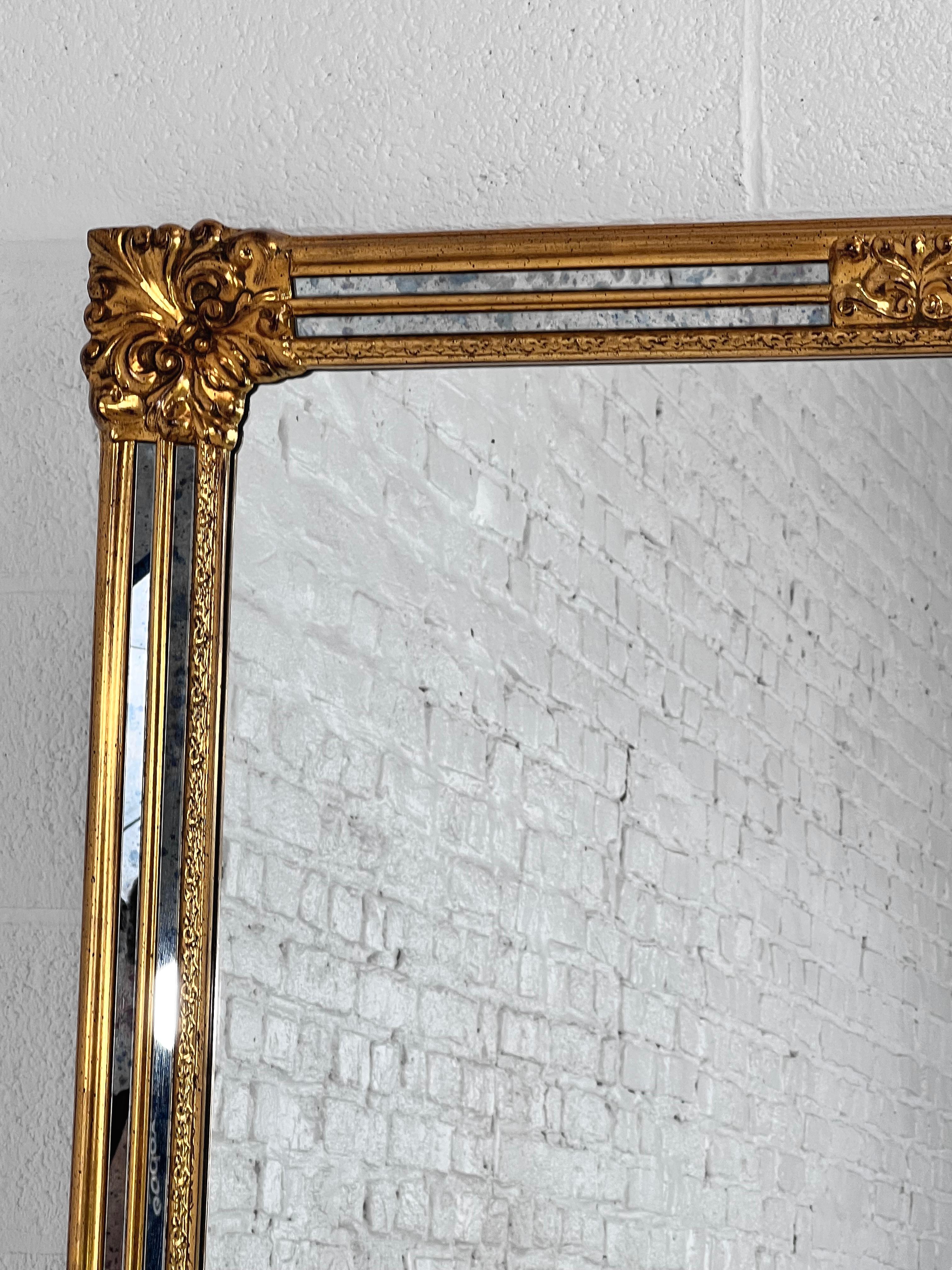 High-Quality Gilded Glazing Bead and Bevelled Pair of Large Mirrors For Sale 11