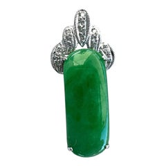 Giadeite verde di alta qualità 18k WG con diamante da 16ct  Ciondolo