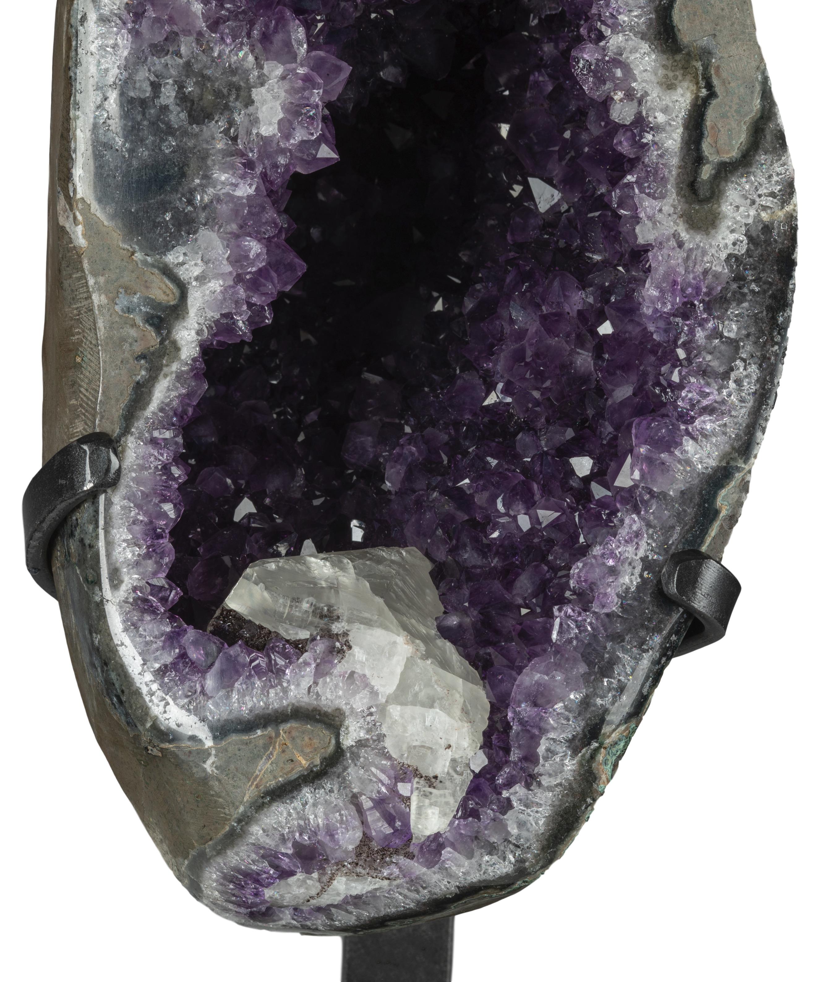 calcite in amethyst geode
