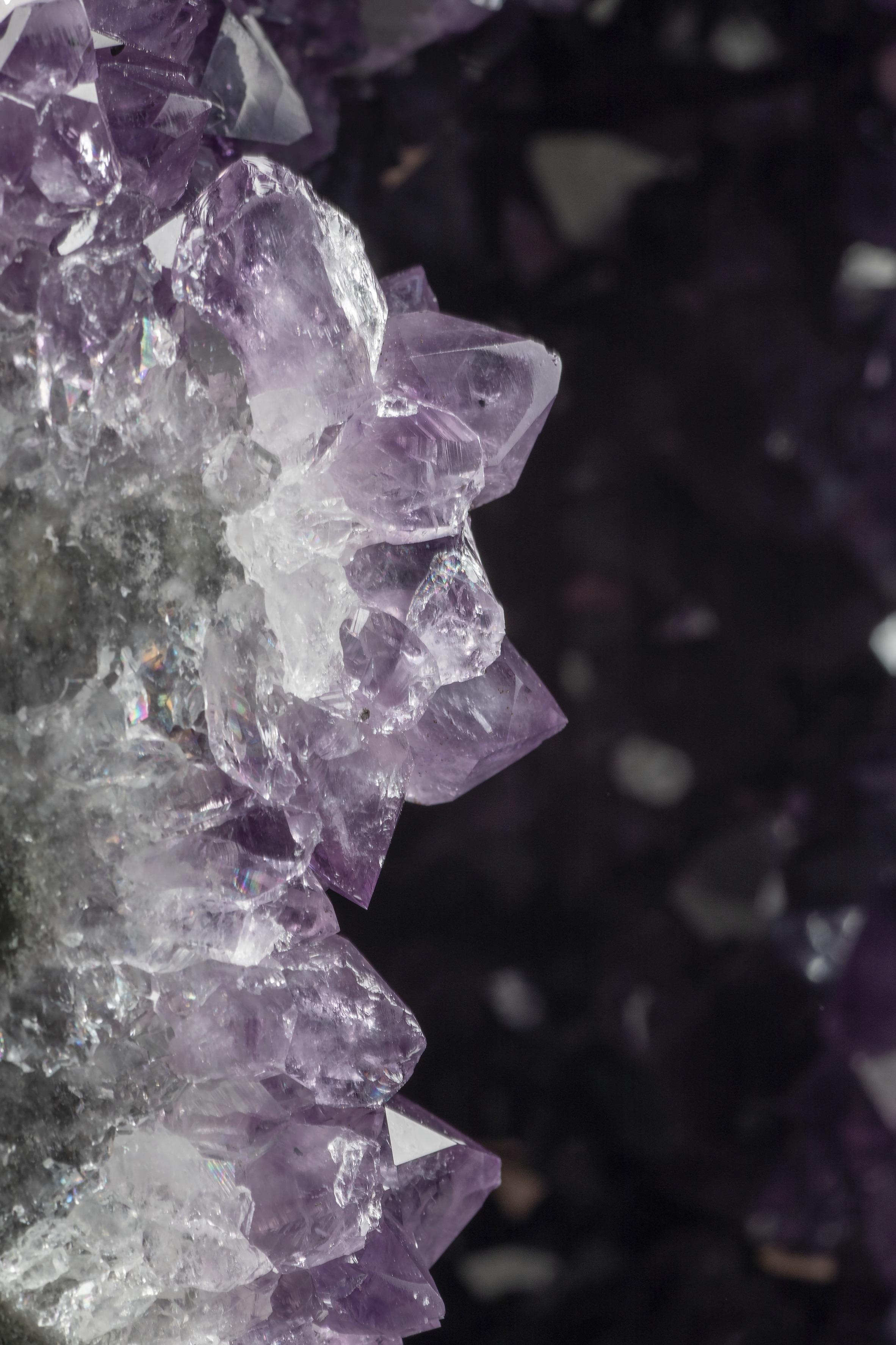 18th Century and Earlier High Quality Half Amethyst Geode with Calcite Formation For Sale