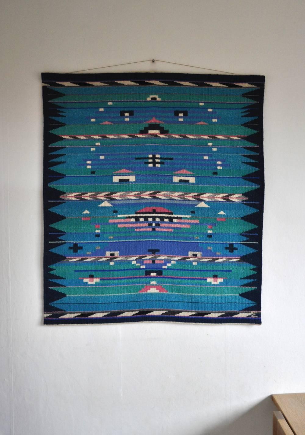 Late 20th Century High Quality Handwoven Danish Tapestry from the Late 1980s For Sale