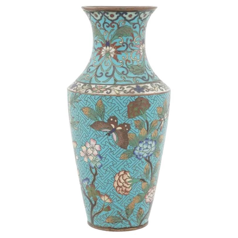 Large High Quality Japanese Meiji Era Enamel Vase For Sale at 1stDibs