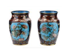High Quality Japanese Meiji Cloisonne Enamel Vases