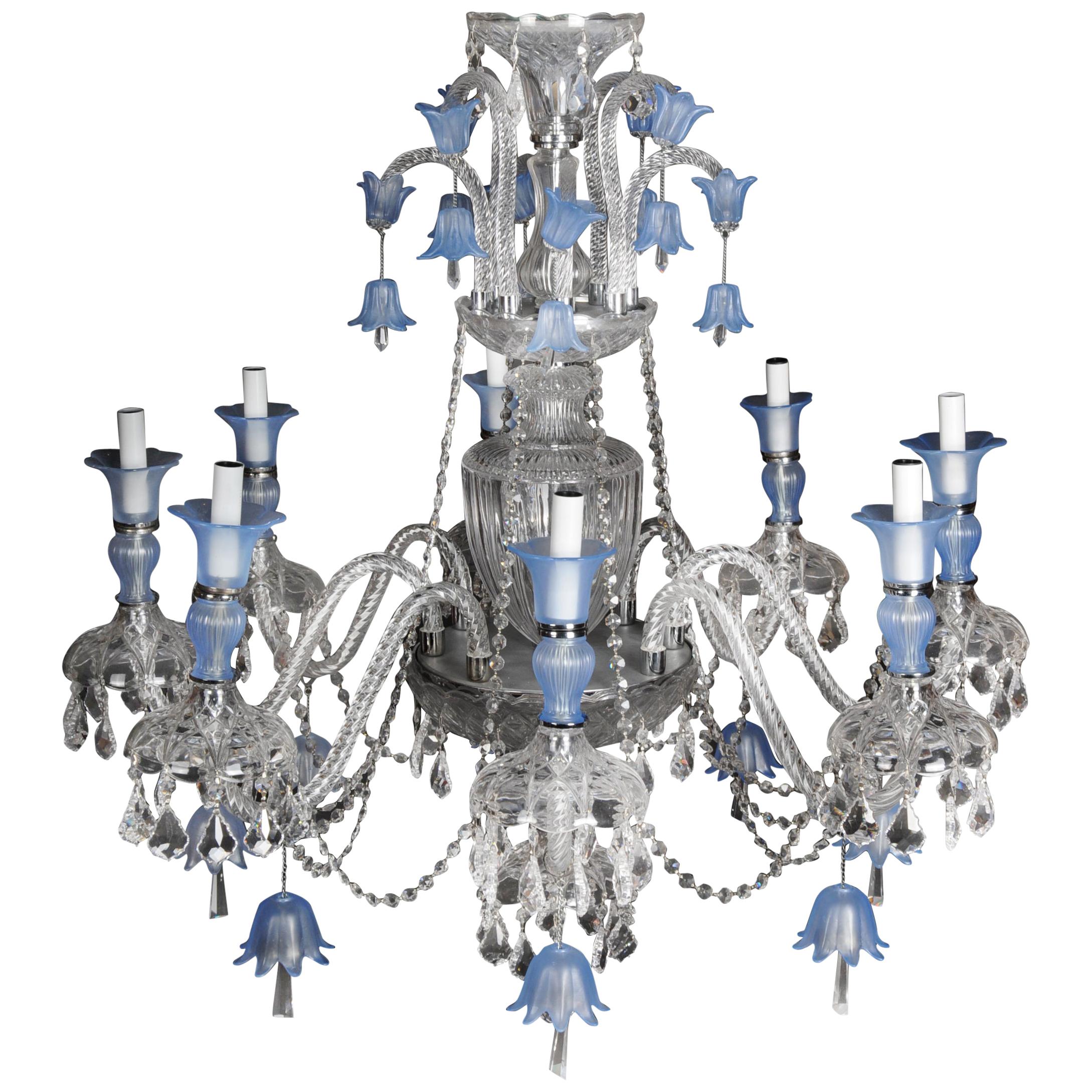 High Quality Large Crystal Chandelier, Probably Murano