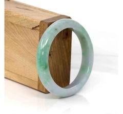 High-Quality Lavender-Green Natural Burmese Jadeite Jade Bangle #332