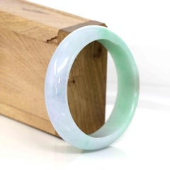 High-Quality Lavender-Green Natural Burmese Jadeite Jade Bangle #325