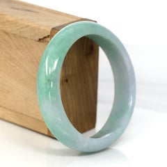 High-Quality Lavender-Green Natural Burmese Jadeite Jade Bangle #296