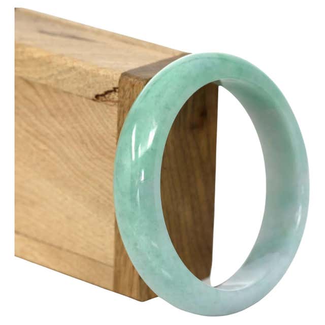 RealJade Classic Bangle High-quality Lavender-Green Burmese Bangle (57.85 mm)