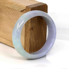 High-quality Lavender Natural Burmese Jadeite Jade Oval Bangle (57.66 mm ) #287