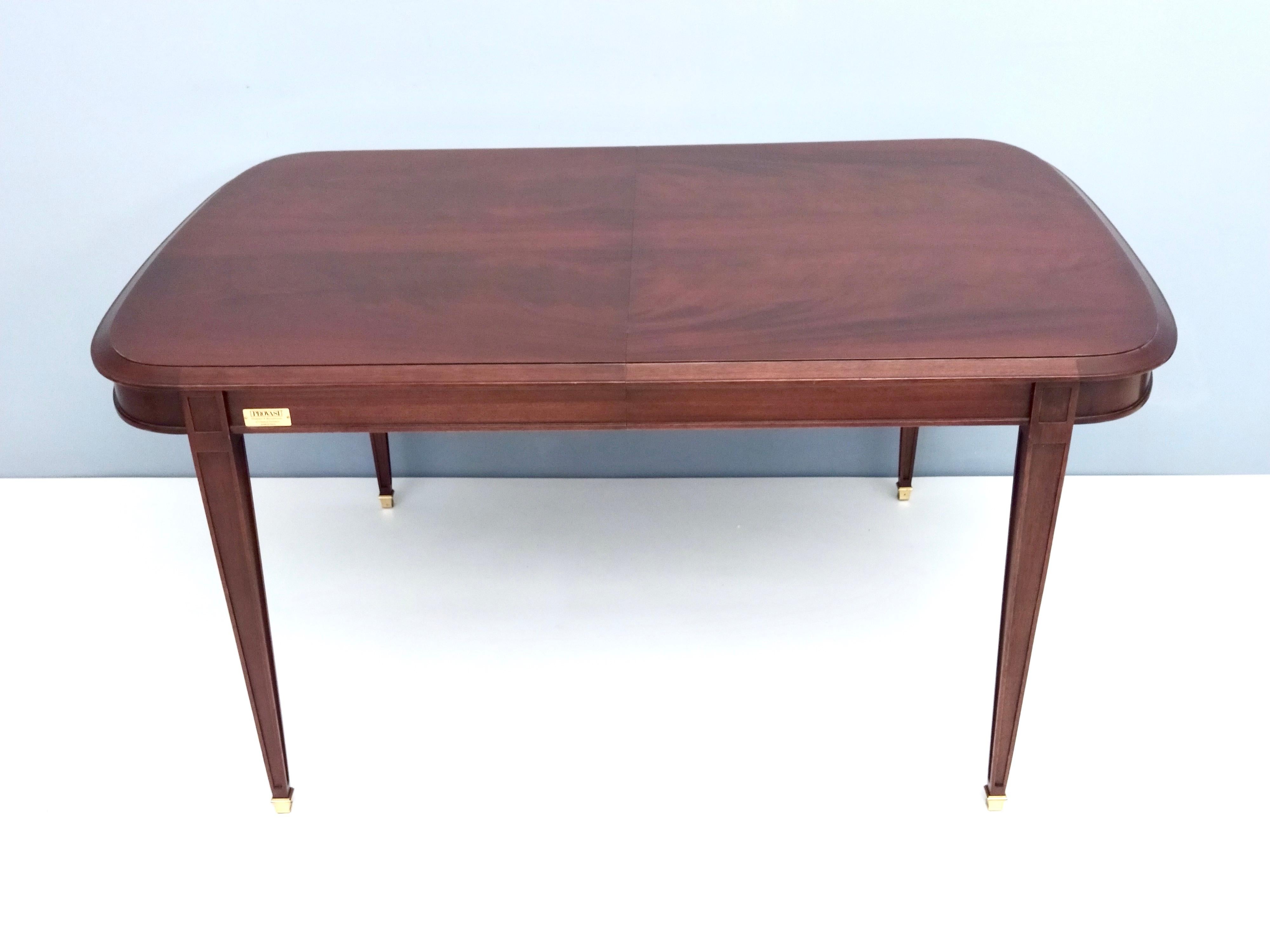 High-Quality Mahogany Extendible Dining Table Produced by Provasi, Italy, 1980s 4