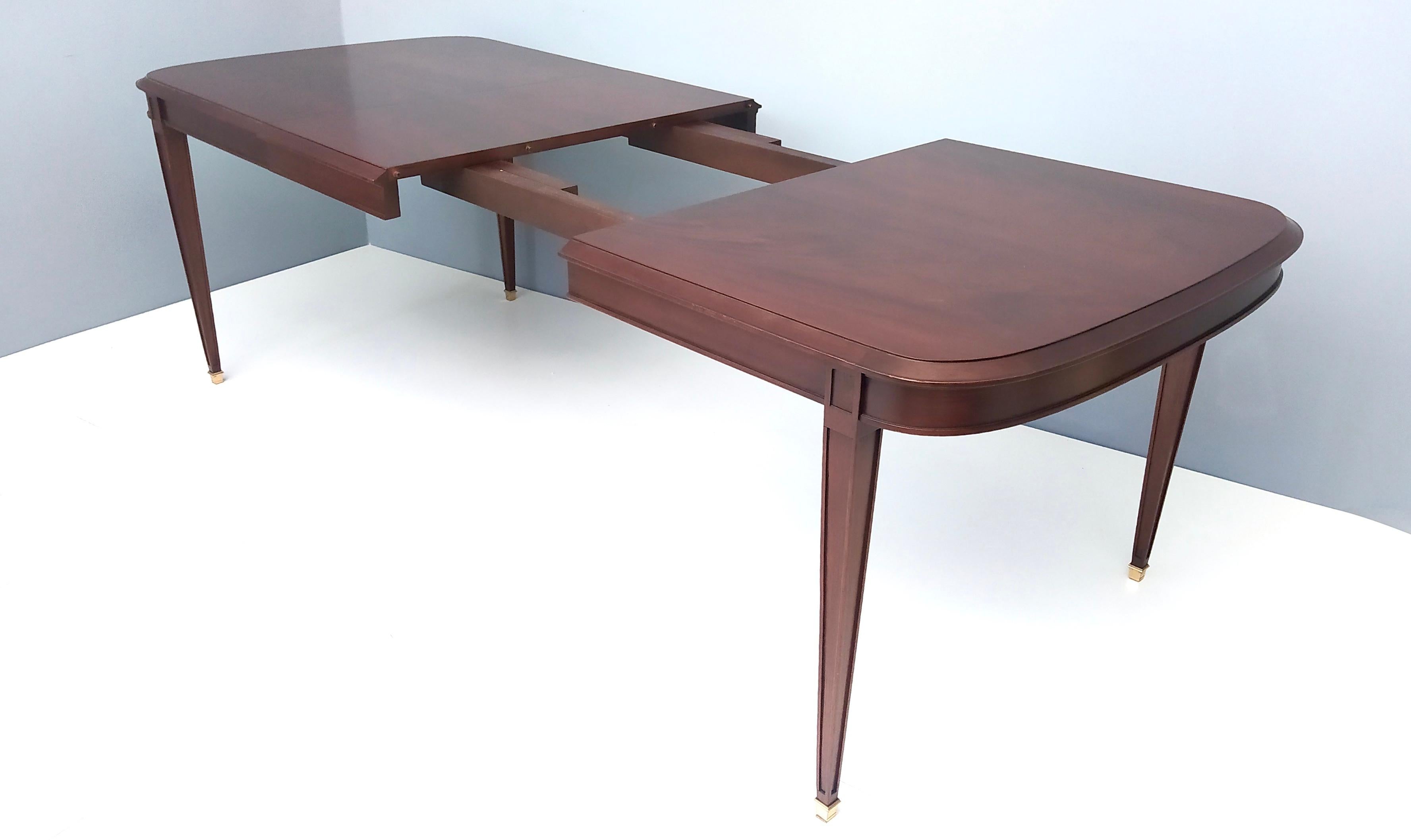 High-Quality Mahogany Extendible Dining Table Produced by Provasi, Italy, 1980s 10