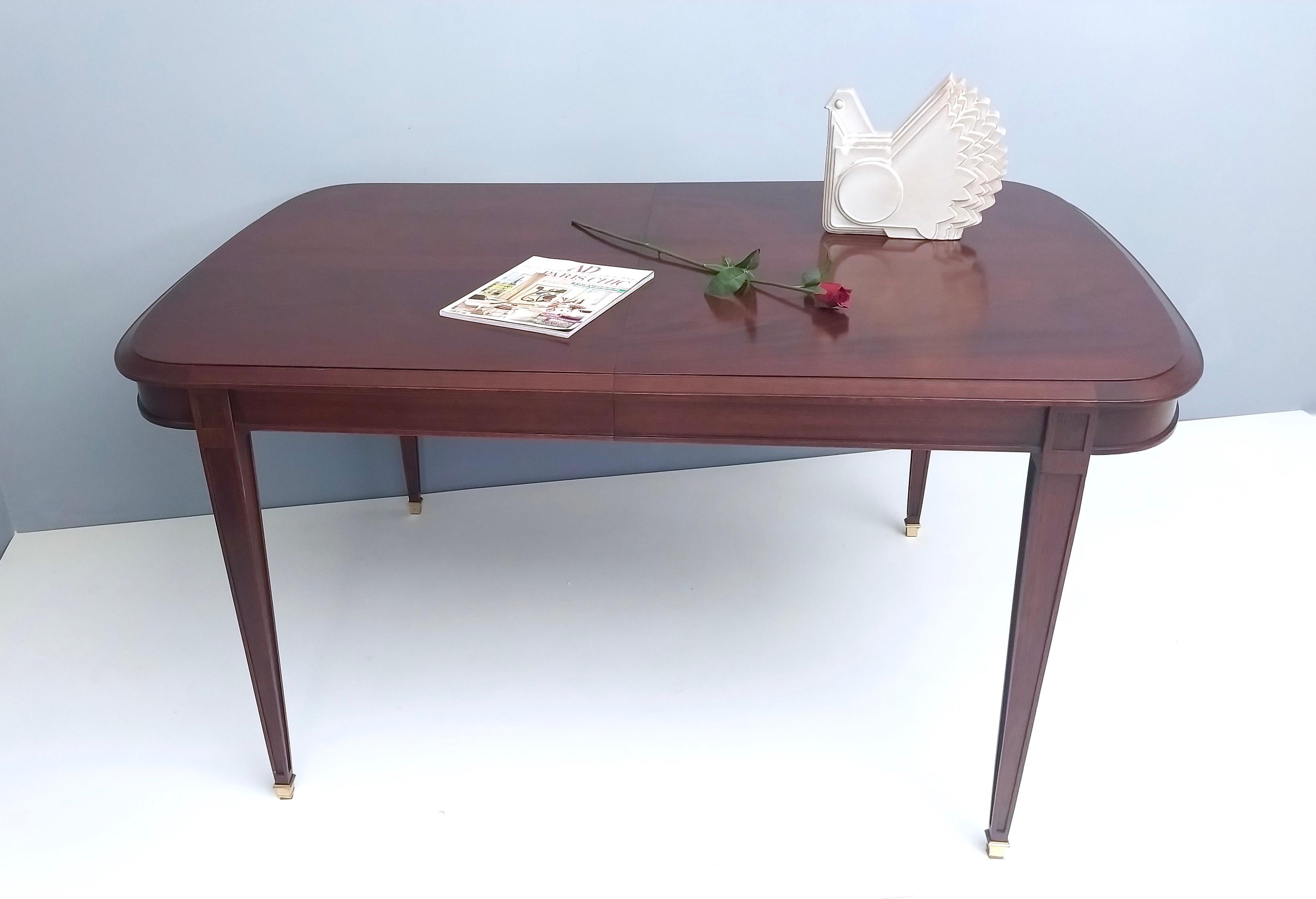 Late 20th Century High-Quality Mahogany Extendible Dining Table Produced by Provasi, Italy, 1980s