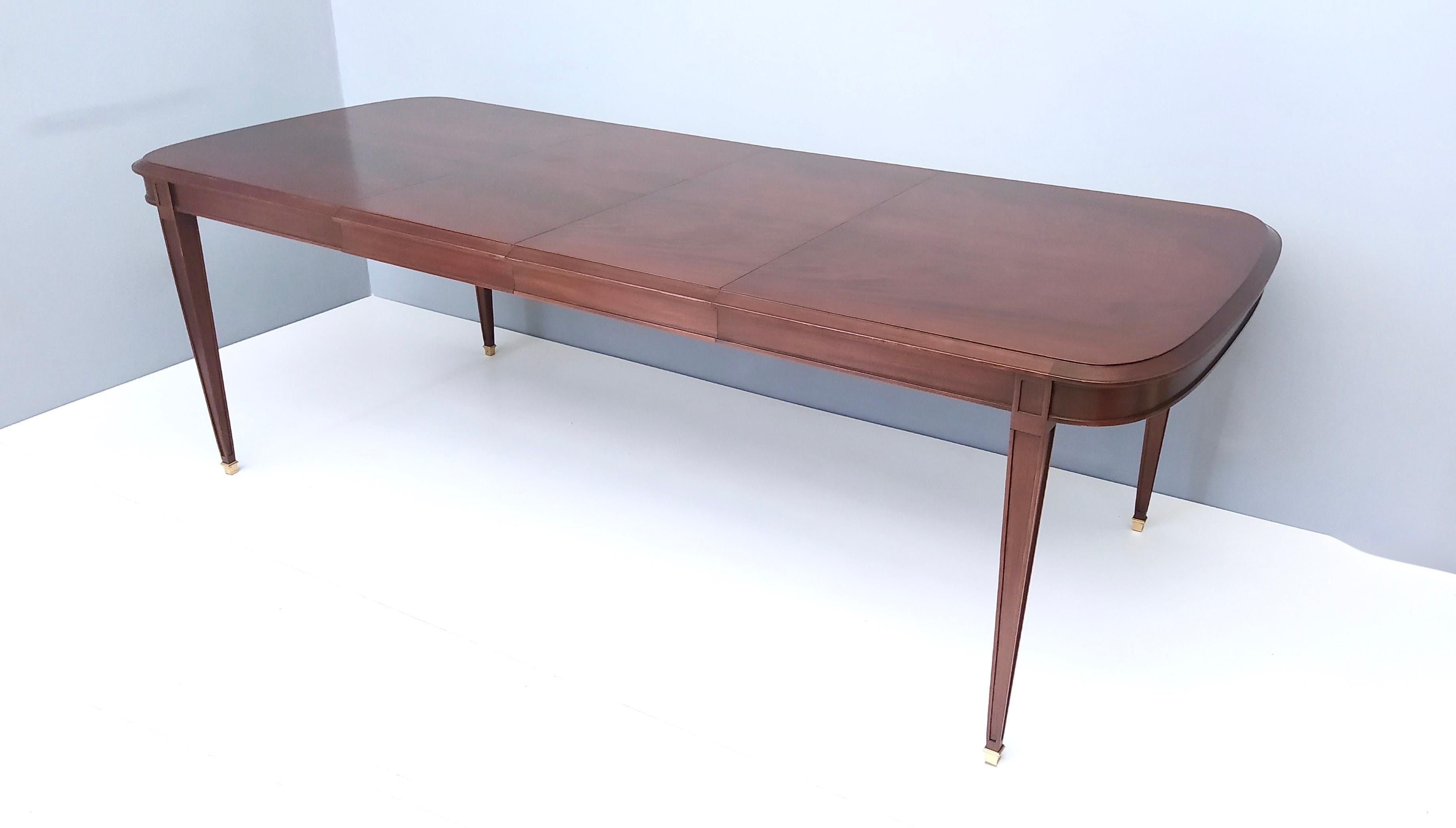 High-Quality Mahogany Extendible Dining Table Produced by Provasi, Italy, 1980s 1