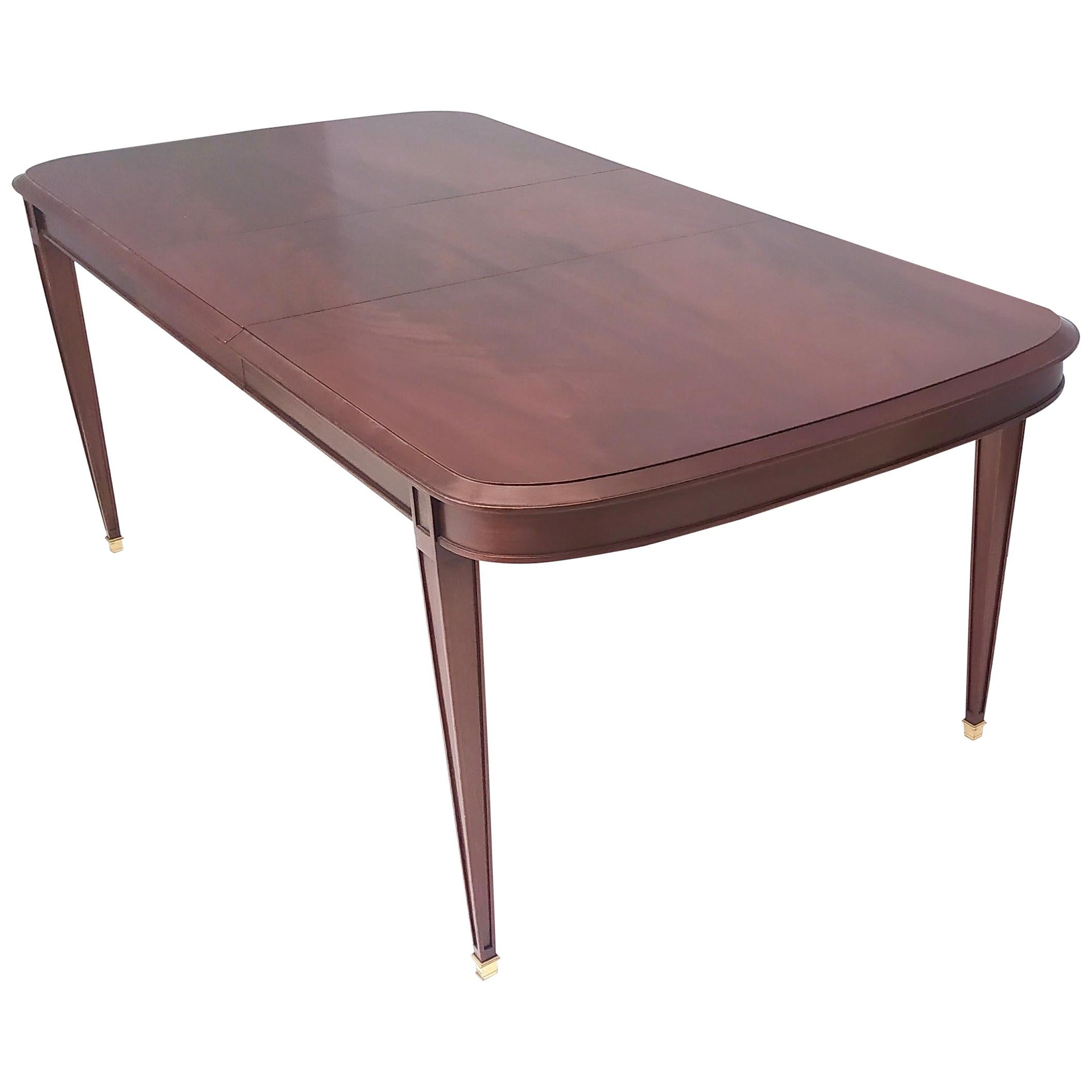 High-Quality Mahogany Extendible Dining Table Produced by Provasi, Italy, 1980s